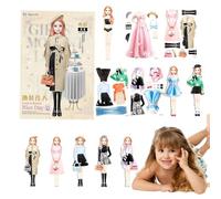 Genérico Giochi di Vestire con Magnet, Vestire Bambole | Bambole Magnetiche Vestire Giocattolo - Bambola di Carta Magnetica per Vestire Principesse con Colori Brillanti per Ragazze 4 ai 7 Anni