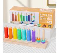 Generico Giochi educativi con anelli, gioco di con stack di colori, impilamento di abbinamenti motori, sensi di riconoscimento del colore per bambini, ragazzi e ragazze