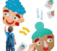 Generico Gioco di adesivi con faccine emoticon - Set di espressioni interattive in feltro, giocattolo per l'apprendimento 'intelligenza emotiva per bambini, carte da gioco morbide riutilizzabili