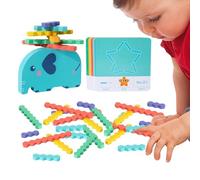 Generico Gioco di Equilibrio Impilabile - Puzzle in Legno per Bambini Gioco di Impilamento con Elefanti | Giocattoli Educativi in Colori Vivaci per La Scuola, I Viaggi, Il, L'outdoor, I Giocattoli