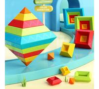 Generico Gioco di Impilamento, Gioco Interattivo di Costruzione e Impilamento, 15 Pezzi Con Impilabili, Per Bambini Di 3 Anni In Su Educativo Per Motricità Fine A Casa E Asilo