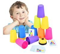 Generico Gioco Di Impilamento | Set Di Tazze Di Impilamento Di Velocità | Coppa Di Stacking Interattive Parent-Child Game | Funny Speed Stackings Cup Cup Training E Risposta Per Bambini E Adulti