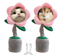 Generico Gioco personalizzato con canto e danza del girasole, peluche personalizzato con stampa UV e registrazione vocale, regalo interattivo per bambini, amici, scatola per compleanni (rosa chiaro)