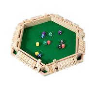 Generico Gioco Shut The Box for 6 giocatori: gioco tradizionale con dadi in legno, edizione da viaggio for famiglie, tabellone matematico con numeri a doppia persiana(Light Wood Color)