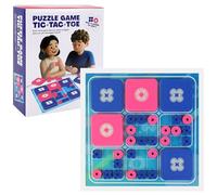 Generico Gioco Tris da Tavolo, Gioco da Tavolo per Famiglie, Include 1 Tabellone, 41 Mini X, 40 Mini O, 5 Grandi X, Regalo per Feste di Compleanno, Idea per Casa e Scuola (Blu e Rosa)