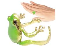Generico Gioielli di rana, simpatici anelli di rana,Anelli strani - Aperto regolabile Cool divertente divertente gioielli a tema naturale per donne uomini ragazzi ragazze amanti degli animali