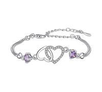 Generico Gioielli per bracciale da donna, braccialetti per le donne, Banghi da sogno alla moda regolabile a cuore, Accessori eleganti con fascino di rame, per donna moglie mamma la sua ragazza