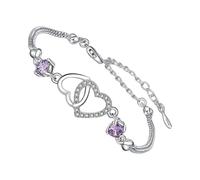 Generico Gioielli per donne bracciale, Braccialette Donne Trendy,Banghi da sogno alla moda regolabile a cuore | Accessori eleganti con fascino di rame, per donna moglie mamma la sua ragazza
