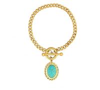 Generico Gioielli Turchese Blu da Donna, Collana Bracciale o Anello, Bigiotteria Color Oro per Estate Spiaggia Vacanza Regalo(Bracelet-1)