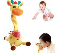 Generico Giraffa Parlante E Danzante, Giraffa Musicale Che Canta E Si Muove a Pancia in Giù Con Luci LED Brillanti, Peluche Interattivo Che Ripete Ciò Che Dici, Funzione Volume Regolabile
