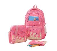 Generico Girls Backpack Set - 3 Piece Ice Cream School Bag with Sling Bag