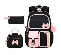 Generico Girls Backpack Set, Waterproof Lunchbox, Bow Pencil Case