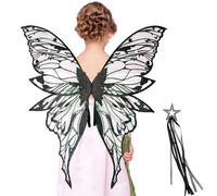 Generico Girls Fairy Wings, Angel Wing Costume Set, Colorful Cosplay Accessories with Elastic Straps, Dress-Up Outfit for Birthday, Theme Party, Halloween, 31.5x29.45 inches