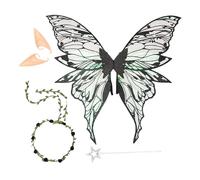 Generico Girls Fairy Wings, Butterfly Costume Accessory, Lightweight Angel Dress-Up Wings, Elastic Shoulder Straps, Sparkly Mesh Design for Cosplay, Birthday Parties, Makeup Events, Holiday