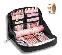 Generico Girls Large Pencil Case Teenage, Big Capacity Pencil Case 3 Compartments, Cute Pencil Cases, Stationery Pouch for Girls (Black 3)
