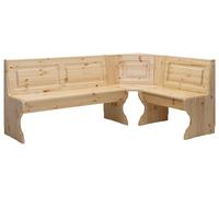 Generico Giro Panca angolare 191x131 cm in legno di pino massello con schienale, seduta con contenitore, stile classico e solido per arredare con stile la tua casa