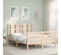 Generico Giroletto con Testiera Double in Legno Massello,Marrone,27.46kg,3194091