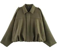 Generico Giubbino Donna Camoscio,Giacca Mezza Stagione,Giacca Moto Donna Bomber Softshell in Finta Pelle, Bomber con Tasca Lampo(Multicolore,XS-L)