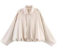 Generico Giubbino Donna Camoscio,Giacca Mezza Stagione,Giacca Moto Donna Bomber Softshell in Finta Pelle, Bomber con Tasca Lampo(Multicolore,XS-L)