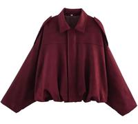 Generico Giubbino Donna Camoscio,Giacca Mezza Stagione,Giacca Moto Donna Bomber Softshell in Finta Pelle, Bomber con Tasca Lampo(Multicolore,XS-L)