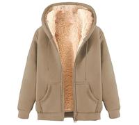 Generico Giubbino Donna Maglione in Pile Da Donna, Oversize, Per Autunno E Inverno, Con Orecchie Da Orso, In Pile, Con Cappuccio, Tinta Unita, Per La Casa