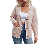 Generico Giubbino Mezza Stagione Donna Parka Donna Autunno Giacca Cardigan Maglione Autunno Inverno Tasca Con Bottoni A Contrasto Da Giubbotto Di Pelle K Way Piumini Pink M
