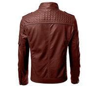 Generico Giubbino Pelle Uomo, Giacca da Uomo Antivento Leggero con Cerniera Collo alla Moda con Tasche Giubbotto Tinta Unita Casual Vintage Giacca da Uomo Autunnale per La Vita Quotidiana E Lo Sport