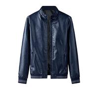 Generico Giubbotti in Pelle Uomo, Giubbotto Termico Uomo Casuale Sottile Slim Fit Giubbino Bomber Corto alla Moda Giubbotto Giubbotto Moto Giacca Antivento Giacca di Pelle per Il Tempo Libero