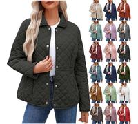 Generico Giubbotto Donna Invernale Giacca Da Donna Invernale Senza Cappuccio Giacconi Invernali Donna a Scatto Giubbotto Giubbotti Con Tasche Baggy Termico Tinte Unite Morbido