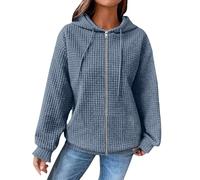 Generico Giubbotto Donna K Way Donna Giacca Con Cappuccio E Coulisse In Tinta Unita Casual E Alla Da Per Autunno Inverno Trench Giubbino Di Jeans Giacche Da Sky Blue M