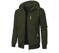 Generico Giubbotto Invernale Uomo Giacca Invernale Uomo - Antivento Maglione Softshell Bomber Abbigliamento Termica Giubbino Casual Giacche Pesante Outdoor Trekking Jacket Verde Militare L