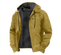 Generico Giubbotto Invernale Uomo Giaccone Invernale Uomo - Antivento Giacche Softshell Bomber Jacket Termica Maglione Pesante Giubbino Casual Trekking Outdoor Abbigliamento Giallo M