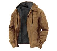 Generico Giubbotto Invernale Uomo Giaccone Invernale Uomo - Softshell Maglione Termica Giacconi Jacket Antivento Bomber Elegante Giubbino Casual Trekking Outdoor Abbigliamento Marrone Chiaro 3XL