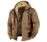 Generico Giubbotto Invernale Uomo Termica Giaccone Invernale Uomo Softshell Maglione Giubbino Abbigliamento Antivento Bomber Elegante Giacconi Casual Outdoor Trekking Jacket Marrone 3XL
