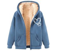 Generico Giubbotto Pelle Donna Giubotto Cerata Antipioggia Lamb Wool Coat Winter Thick Warm Solid Color Plus Size Coat Piumini Donna 100 Grammi Giacche Di Pelle Blue Xxxl