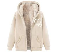 Generico Giubbotto Pelle Donna Giubotto Cerata Antipioggia Lamb Wool Coat Winter Thick Warm Solid Color Plus Size Coat Piumini Donna 100 Grammi Giacche Di Pelle Beige Xxxxxl