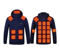 Generico Giubbotto Riscaldata per Uomo Donna Giacca Elettrico Riscaldato con USB Invernale con 21 Zone di Riscaldamento a Quattro Controlli per Attività all'aperto e Campeggio Lavabile in Lavatrice