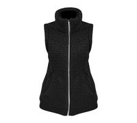 Generico Giubotto Donna Cappotto Mezza Stagione Donna Autunno E Inverno Ragazza Peluche Caldo Casual Leggero Colletto Alla Coreana Senza Maniche Cerniera Gilet Da Chiodo Pelle Black Xl