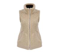 Generico Giubotto Donna Cappotto Mezza Stagione Donna Autunno E Inverno Ragazza Peluche Caldo Casual Leggero Colletto Alla Coreana Senza Maniche Cerniera Gilet Da Chiodo Pelle Khaki L