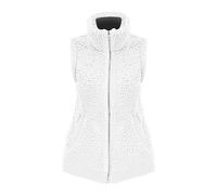 Generico Giubotto Donna Cappotto Mezza Stagione Donna Autunno E Inverno Ragazza Peluche Caldo Casual Leggero Colletto Alla Coreana Senza Maniche Cerniera Gilet Da Chiodo Pelle White Xxl