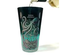 Generico Glass Beer Mug - 500ml Octopus Pattern Wine Glass Cup | Man Cave Beer Mug | For Whiskey Cocktail Wine Beverage Men Husband Boyfriend Home Office Bar