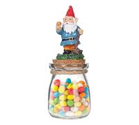 Generico Glass Candy Jar - Gnome Christmas Clear Storage Container | Decorative Glass Food Storage With Lid Holiday Candy Snack Jar Tabletop Home Christmas Kitchen Decoration