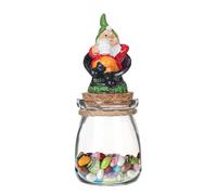 Generico Glass Candy Jar - Gnome Christmas Clear Storage Container | Decorative Glass Food Storage With Lid Holiday Candy Snack Jar Tabletop Home Christmas Kitchen Decoration