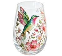 Generico Glass Cups, 300ML Bubble Water Drinking Glasses, Bird And Flower Pattern Water Mug | Glass Tea Mug | Insulated Flower Mugs For Cafe Home Birthday Party Wedding Whiskey Kitchen
