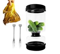 Generico Glass Pickling Storage Jar - Airtight Container With Lid, Preserve Brined Vegetables, Refrigerator Keeper, Garlic Beets Okra Mushroom Storae, Kitchen Organization | For Storage