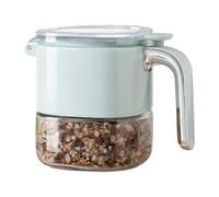 Generico Glass Seasoning Containers - 13.6x10.5x9cm Sugar Storage Container With Lid And Spoon | Convenient Airtight Box For Powder Storage Pepper Salt Cooking Kitchen Pantry Organization