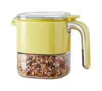 Generico Glass Sugar Container - Sugar Storage Container With Lid And Spoon, 13.6x10.5x9cm Airtight Canister For Powder Storage Kitchen Cooking Dining Table Pantry Organization Salt Pepper