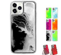 Generico Glavecase-The Luminous For Iphone Case, 2025 New Iphone Flash Quicksand Liquid Fluorescent Protective Case, Ultra-Thin Shockproof Design, Suitable For phone. (15pm,Black)