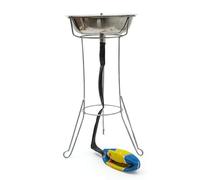 Generico Glazing Rack Pottery Kit, Stainless Steel Pottery Glazing Kit, Foot-Operated Recirculation Design, with Stand/Basin/Hose, Stable And Even Glazing, for Ceramics