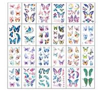 Generico Glitter Body Decals - 25 Sheets Animal Colorful Body Art Sticker | Eye Face Makeup Decoration, Waterproof Temporary Realistic for Festival